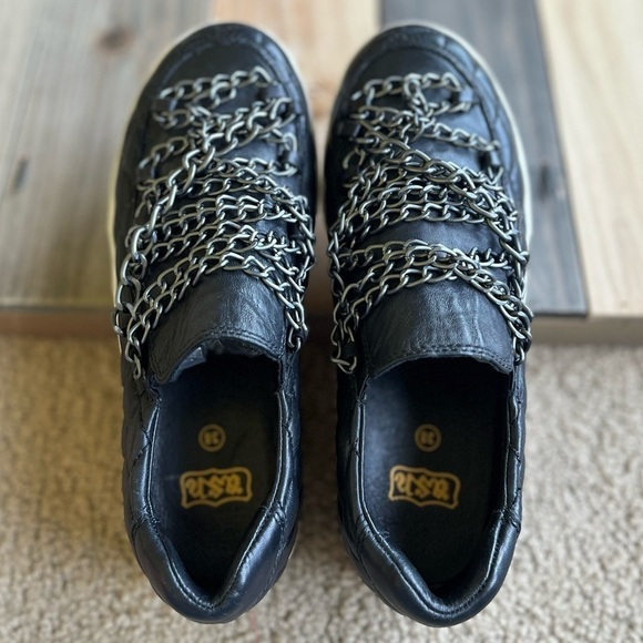 ASH Jewel Bis Chain Black Quilted Leather Platform Sneakers 38 - Picture 7 of 12